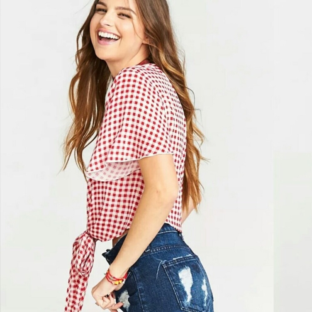 NWT Show me your mumu tortuga tie crop top